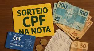 Programa de CPF na Nota vai sortear R$ 120 MIL neste sábado (21); veja como concorrer