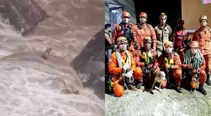 Cachorro cego e surdo é resgatado após ficar preso no meio de cachoeira no RJ