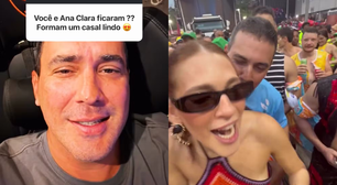 André Marques esclarece suposto beijo em Ana Clara no carnaval e reage a rumores de affair: 'Uma gata'