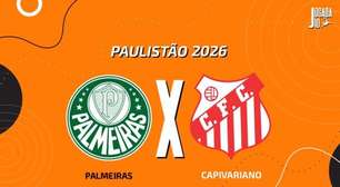 Palmeiras x Capivariano, AO VIVO, com a Voz do Esporte, às 19h