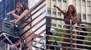 Anitta para trio e denuncia roubo de celular em bloco do Rio: 'Estou seguindo vocês'