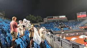 Sábado de Rio Open termina com muita chuva e semifinais de simples adiadas