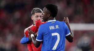 Uefa suspende Prestianni, do Benfica, após caso de racismo contra Vini Jr.