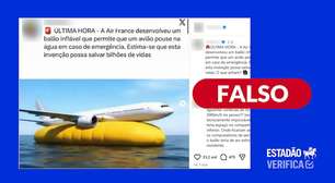 É falso que Air France tenha desenvolvido balão inflável para pouso de aviões na água
