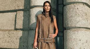 Anttónia aposta em tons terrosos e sobrancelha apagada em Milão