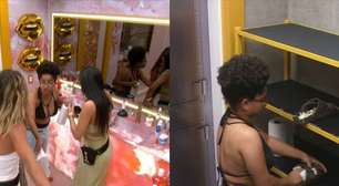 Treta de chinelo no 'BBB 26': Milena limpa sandália de Jonas e Jordana entra na confusão para provocar Samira
