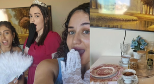 'Daqui a pouco vai me trocar por...': 'Bridgerton' inspirou o chá da tarde desta fã da série e o marido dela teve uma reação para lá de inusitada