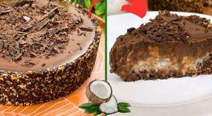 Torta de prestígio sem glúten, uma sobremesa maravilhosa, linda e muito fácil de preparar