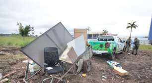 Guarda Municipal de Suzano flagra descarte irregular ao lado da 'Lagoa Azul'