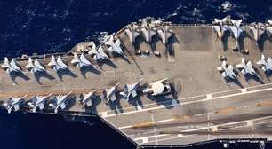 EUA confirmam ataque do Irã contra porta-aviões, mas negam danos: 'Nem chegaram perto'