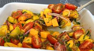 Vinagrete de manga, um acompanhamento refrescante e diferente, ideal para o seu churrasco