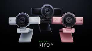 Razer lança novas webcams Kiyo V2 4K com IA nas cores branca e Quartz