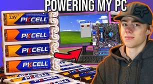 Ele tentou ligar um computador com 56 pilhas AA veja o resultado por si mesmo