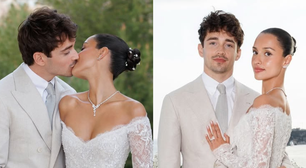 Vestido de noiva sereia e passeio em Ferrari de 200 milhões: + de 15 fotos do casamento de luxo do piloto Charles Leclerc com Alexandra Saint-Mleux em Mônaco