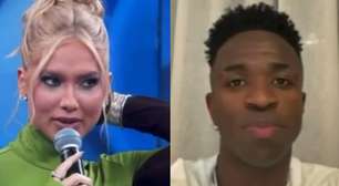 Virginia fica com coxas à mostra por causa de roupa curta e Vini Jr. deixa comentário