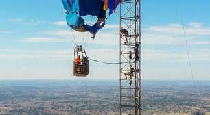 Pessoas são resgatadas de balão a 280 metros de altura