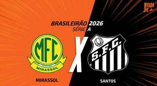 Mirassol x Santos, AO VIVO, com a Voz do Esporte, às 20h