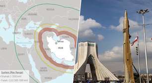Mapa político europeu em jogo: área bastante extensa está ao alcance de mísseis iranianos