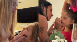 Após ser maquiada por Ana Castela, Maria Flor surge com Virginia: 'Só a mamãe agora'