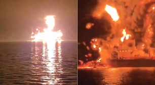 Ataque com bombas explode navios petroleiros no Iraque; veja vídeo