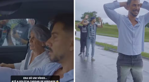 Ator da Globo toma enquadro real ao gravar cena de assalto