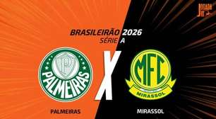 Palmeiras x Mirassol, AO VIVO, com a Voz do Esporte, às 17h