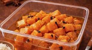 Doce de abóbora em cubos na pressão que não desmancha