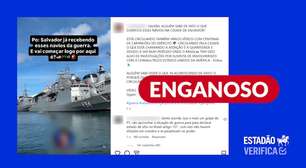 Vídeo mostra navios atracados em Salvador para exposição aberta ao público, não para guerra