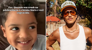 Fã brasileira mostra filho parecido com Bruno Mars e cantor reage: 'Pera ai'