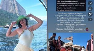 Luma de Oliveira chama polícia após confusão por som alto em praia de Búzios