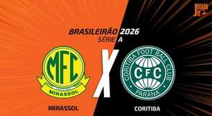 Mirassol x Coritiba, AO VIVO, com a Voz do Esporte, às 18h30