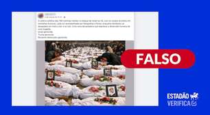 Imagem de velório de meninas mortas no Irã com corpos cobertos de flores foi gerada com IA