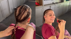 Mãe de Lucas Lucco corta cabelo após diagnóstico de alopecia: 'Dia de desapegar'
