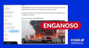 Vídeo mostra incêndio em mercado de frutas em 2020, e não em aeroporto de Dubai após ataque do Irã