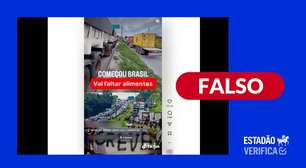 Vídeo de fila de veículos de carga é antigo e não mostra greve de caminhoneiros