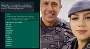 'Enfiou a mão na minha cara', 'trata de qualquer jeito': veja as mensagens de PM morta se queixando do marido