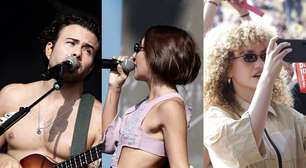 Lollapalooza Brasil: com Vitória na plateia e Pedro Calais sem camisa, FOTO EM GRUPO faz show entre amigos