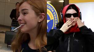 Atrações do Lollapalooza, Addison Rae e Lorde esbanjam simpatia ao desembarcar no Brasil