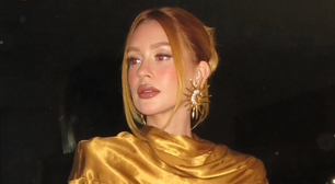Marina Ruy Barbosa brilha com look dourado de R$ 1,8 mil e brinco de sol
