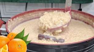 Arroz doce com laranja, uma combinação diferente, cremosa e perfumada, que fica divina