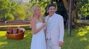 Ana Hickmann posa com 2 vestidos de noiva para ensaio pré-wedding