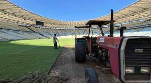 Maracanã realiza manutenção do gramado durante Data Fifa