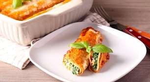 Panqueca de rúcula com frango e tomate-seco: opção saudável e deliciosa