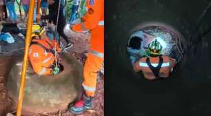 Bombeiros resgatam idosa que caiu em cisterna de 12 metros de profundidade