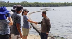 RJ recebe barreira feita com fios de cabelo para conter óleo e lixo