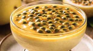 Mousse de maracujá sem lactose fica cremosa sem creme de leite