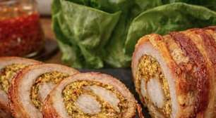 Páscoa: como fazer lombo de porco com farofa e bacon
