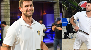 Ken profissões! 4 dias após sair do 'BBB 26', Jonas Sulzbach mostra que segue competitivo e se joga no beach tennis com famosos; veja fotos