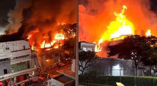 Incêndio de grandes proporções atinge fábrica no Brás