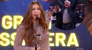 Pai de Grazi Massafera rouba a cena após atriz ganhar prêmio no Melhores do Ano e lembrar participação no 'Big Brother Brasil': 'Desde 2005'